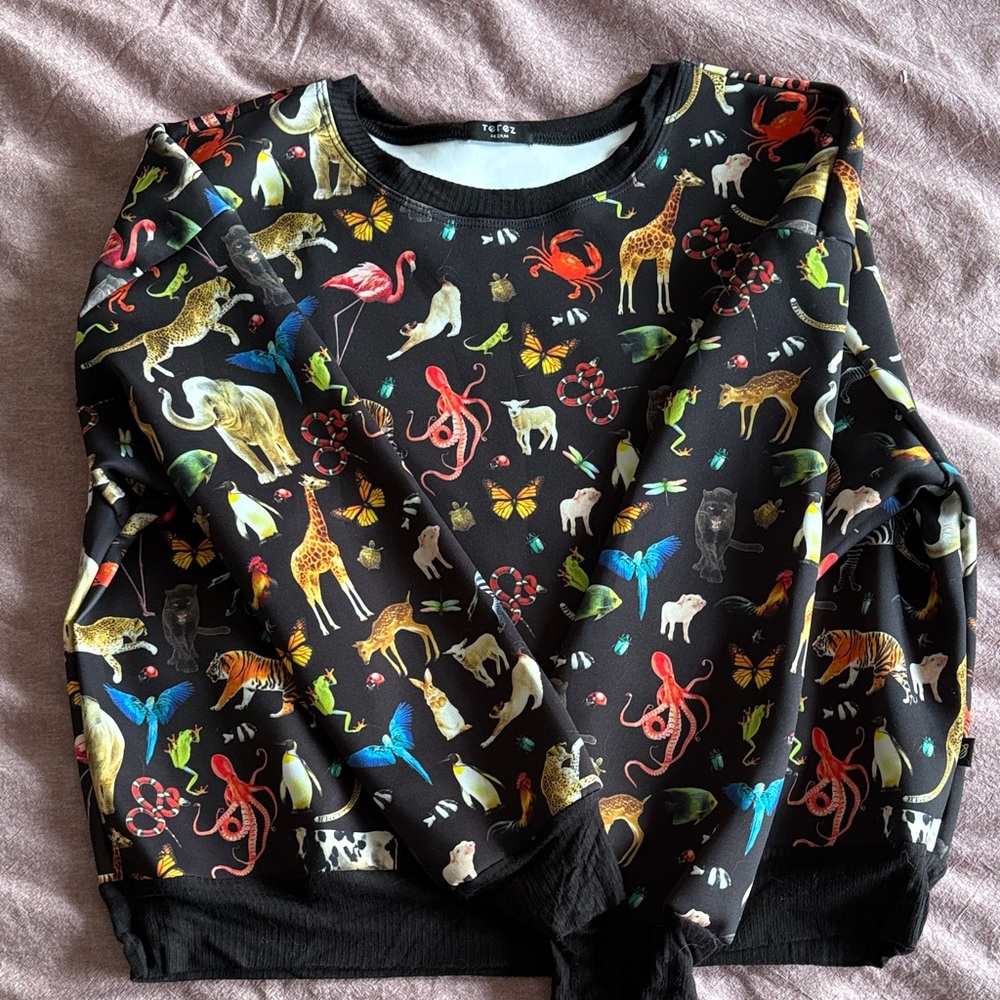 Terez Animal Print Scuba Sweatshirt